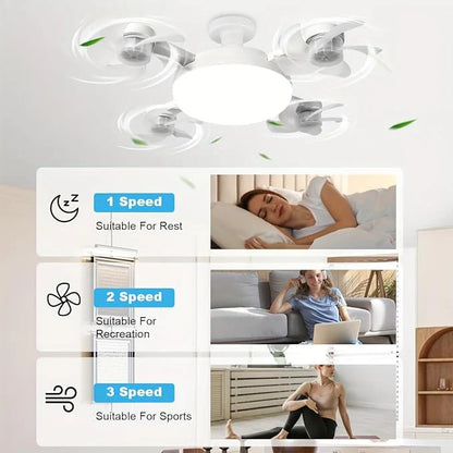 2026 New E27 Socket Ceiling Fan Light  2-in-1 Fan Light