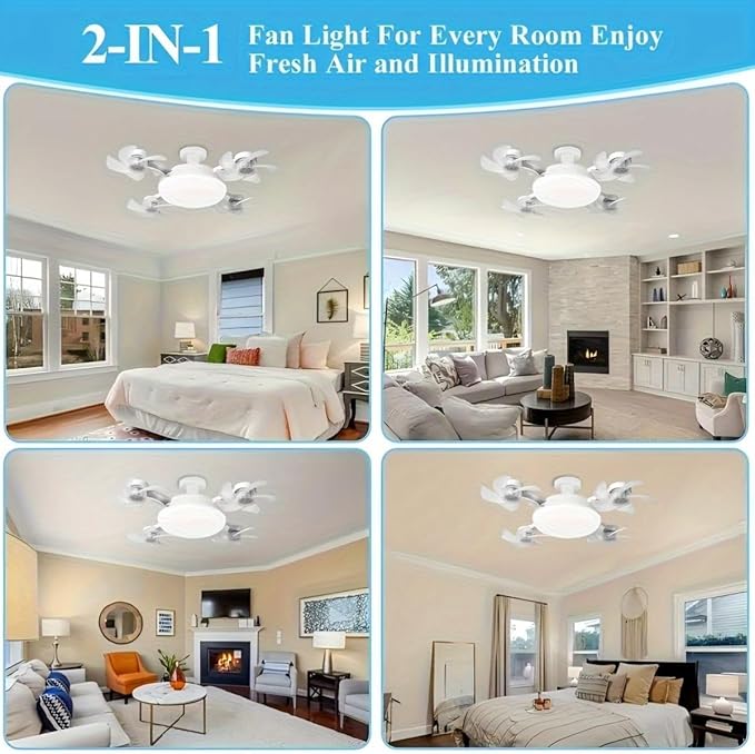 2026 New E27 Socket Ceiling Fan Light  2-in-1 Fan Light