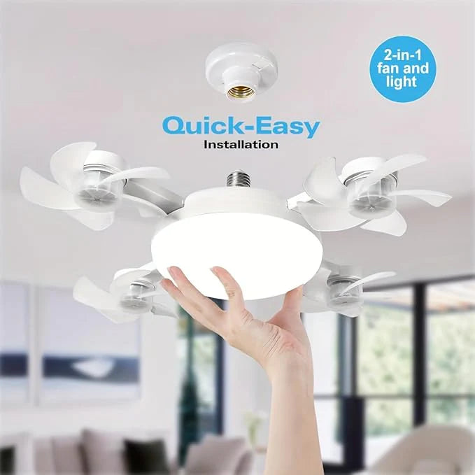 2026 New E27 Socket Ceiling Fan Light  2-in-1 Fan Light
